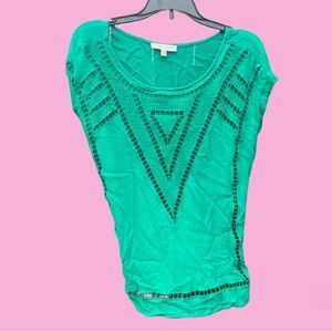 Skies Are Blue Geometric Cut Out Blouse